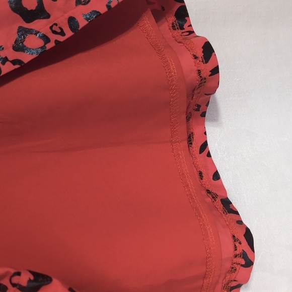 Superdown Sammie A Line Coral Black Cheetah Print Mini Skirt Size Medium - Picture 4 of 6